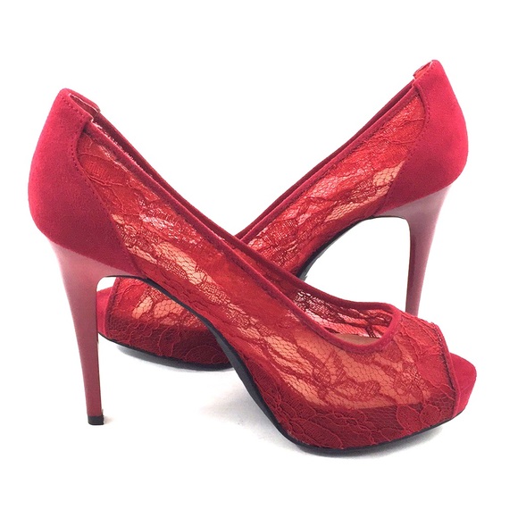 red lace high heels